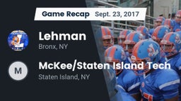 Recap: Lehman  vs. McKee/Staten Island Tech 2017