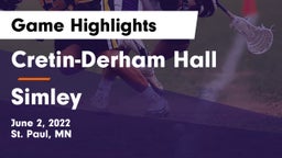 Cretin-Derham Hall  vs Simley  Game Highlights - June 2, 2022