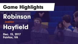 Robinson  vs Hayfield Game Highlights - Dec. 15, 2017