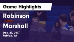 Robinson  vs Marshall  Game Highlights - Dec. 27, 2017