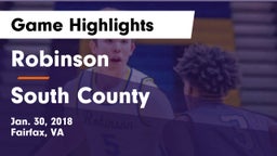 Robinson  vs South County  Game Highlights - Jan. 30, 2018