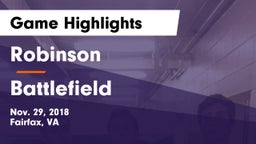 Robinson  vs Battlefield  Game Highlights - Nov. 29, 2018