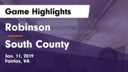 Robinson  vs South County  Game Highlights - Jan. 11, 2019