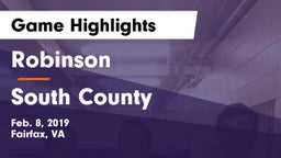 Robinson  vs South County Game Highlights - Feb. 8, 2019