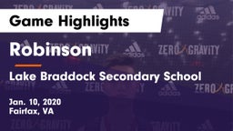 Robinson  vs Lake Braddock Secondary School Game Highlights - Jan. 10, 2020
