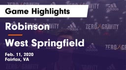 Robinson  vs West Springfield  Game Highlights - Feb. 11, 2020