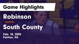 Robinson  vs South County  Game Highlights - Feb. 18, 2020