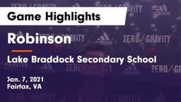 Robinson  vs Lake Braddock Secondary School Game Highlights - Jan. 7, 2021