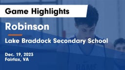 Robinson  vs Lake Braddock Secondary School Game Highlights - Dec. 19, 2023