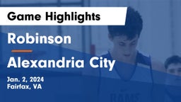 Robinson  vs Alexandria City Game Highlights - Jan. 2, 2024
