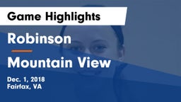 Robinson  vs Mountain View  Game Highlights - Dec. 1, 2018