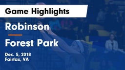 Robinson  vs Forest Park  Game Highlights - Dec. 5, 2018