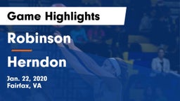 Robinson  vs Herndon  Game Highlights - Jan. 22, 2020