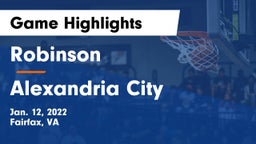 Robinson  vs Alexandria City  Game Highlights - Jan. 12, 2022