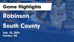 Robinson  vs South County  Game Highlights - Feb. 23, 2024