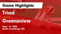 Triad  vs Greeneview  Game Highlights - Sept. 15, 2020