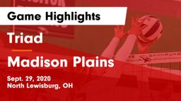Triad  vs Madison Plains  Game Highlights - Sept. 29, 2020