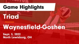 Triad  vs Waynesfield-Goshen  Game Highlights - Sept. 3, 2022