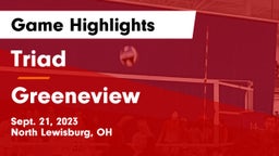 Triad  vs Greeneview  Game Highlights - Sept. 21, 2023