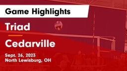 Triad  vs Cedarville  Game Highlights - Sept. 26, 2023
