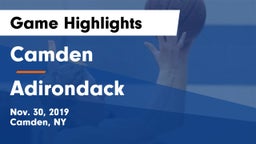 Camden  vs Adirondack  Game Highlights - Nov. 30, 2019