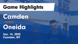 Camden  vs Oneida  Game Highlights - Jan. 14, 2020