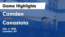 Camden  vs Canastota  Game Highlights - Feb. 4, 2020