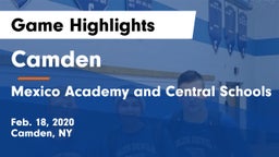 Camden  vs Mexico Academy and Central Schools Game Highlights - Feb. 18, 2020