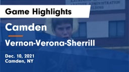 Camden  vs Vernon-Verona-Sherrill  Game Highlights - Dec. 10, 2021
