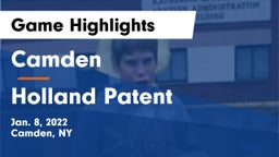 Camden  vs Holland Patent  Game Highlights - Jan. 8, 2022