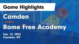 Camden  vs Rome Free Academy  Game Highlights - Jan. 12, 2024