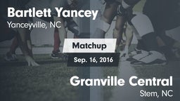 Matchup: Bartlett Yancey vs. Granville Central  2016