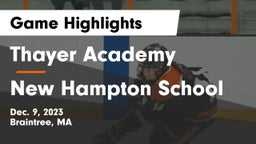 Thayer Academy  vs New Hampton School  Game Highlights - Dec. 9, 2023