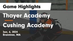 Thayer Academy  vs Cushing Academy  Game Highlights - Jan. 6, 2024