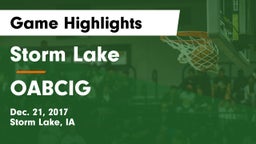 Storm Lake  vs OABCIG Game Highlights - Dec. 21, 2017