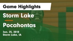 Storm Lake  vs Pocahontas  Game Highlights - Jan. 25, 2018