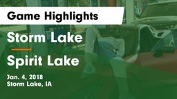 Storm Lake  vs Spirit Lake  Game Highlights - Jan. 4, 2018
