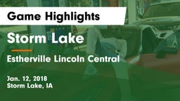 Storm Lake  vs Estherville Lincoln Central  Game Highlights - Jan. 12, 2018