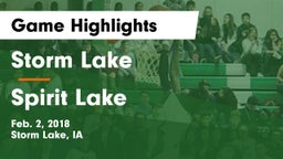 Storm Lake  vs Spirit Lake  Game Highlights - Feb. 2, 2018