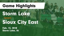 Storm Lake  vs Sioux City East  Game Highlights - Feb. 13, 2018