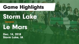 Storm Lake  vs Le Mars  Game Highlights - Dec. 14, 2018