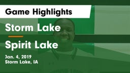 Storm Lake  vs Spirit Lake  Game Highlights - Jan. 4, 2019