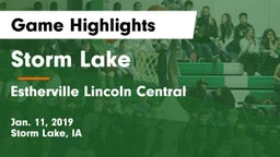 Storm Lake  vs Estherville Lincoln Central  Game Highlights - Jan. 11, 2019