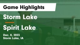 Storm Lake  vs Spirit Lake  Game Highlights - Dec. 8, 2023