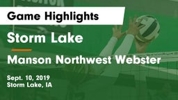 Storm Lake  vs Manson Northwest Webster  Game Highlights - Sept. 10, 2019