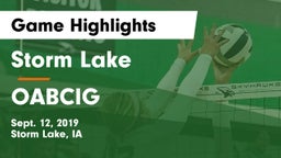 Storm Lake  vs OABCIG Game Highlights - Sept. 12, 2019