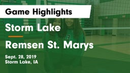 Storm Lake  vs Remsen St. Marys Game Highlights - Sept. 28, 2019