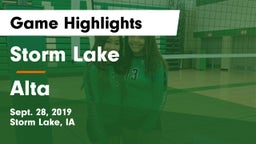 Storm Lake  vs Alta Game Highlights - Sept. 28, 2019