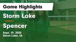 Storm Lake  vs Spencer  Game Highlights - Sept. 29, 2020