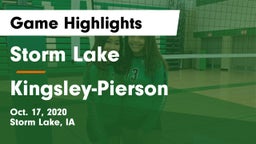 Storm Lake  vs Kingsley-Pierson  Game Highlights - Oct. 17, 2020